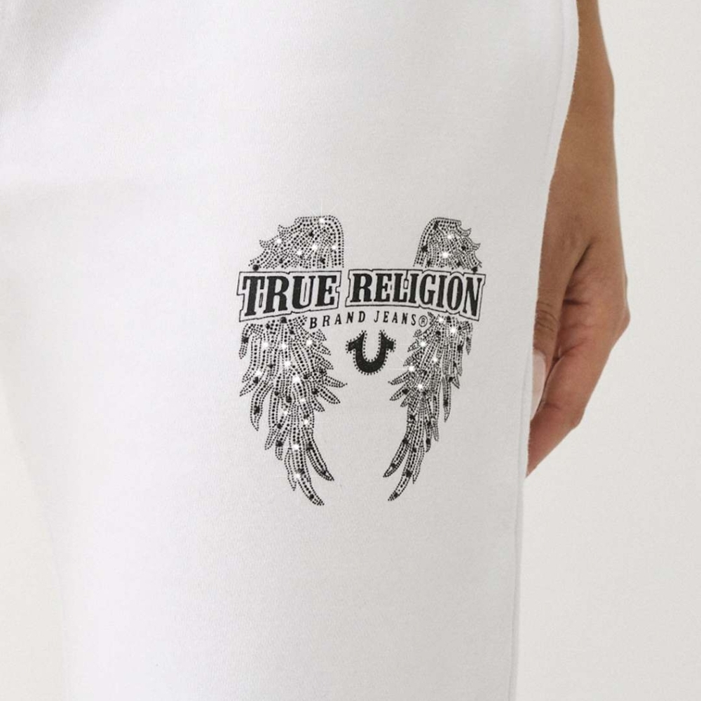 TRUE RELIGION CRYSTAL WING DRAWSTRING JOGGER- WHITE SIZE MEDIUM - Picture 3 of 9
